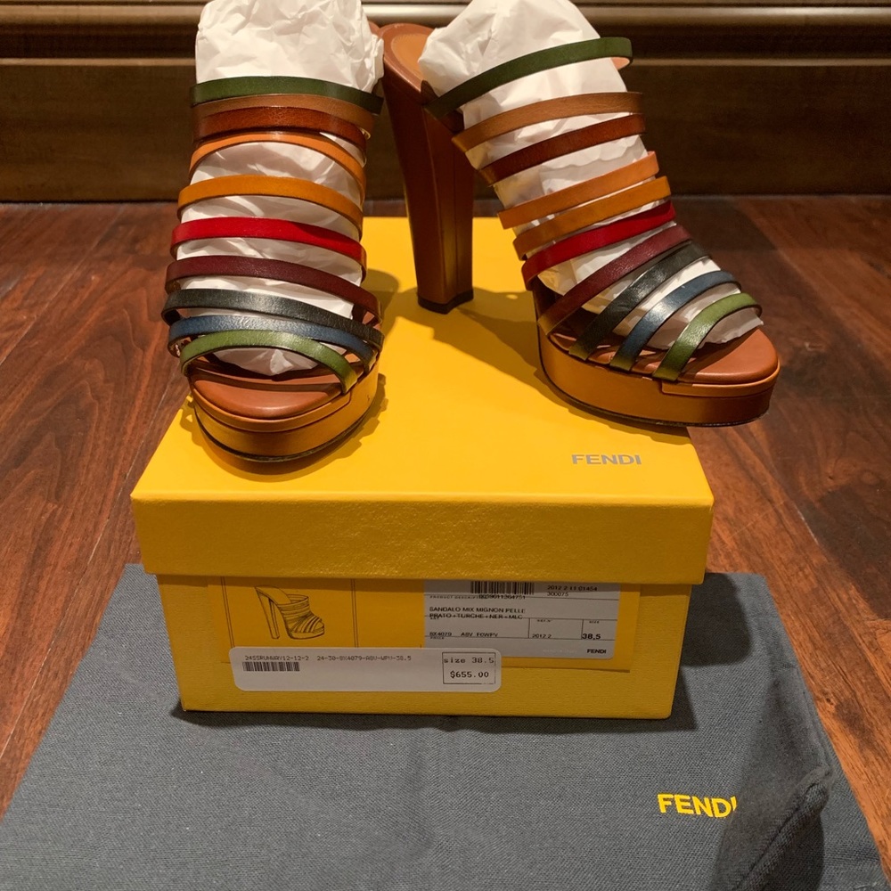 Fendi platform sandal size 38.5